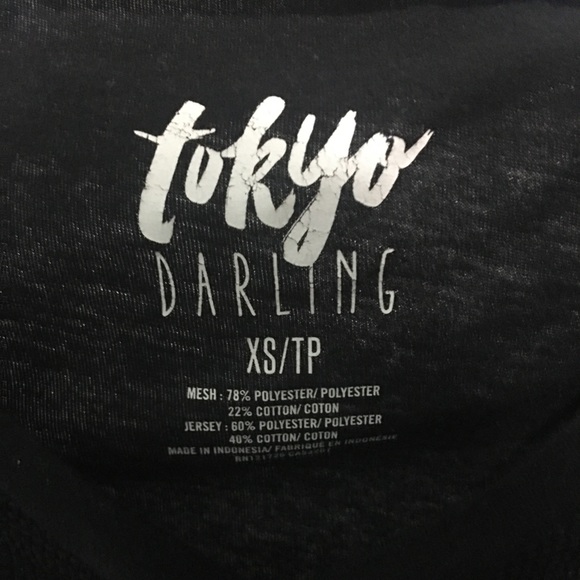 y2k slightly cropped mesh black and white shirt - Picture 3 of 3